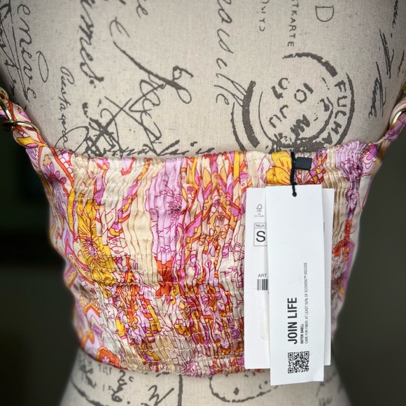 ZARA Paisley Print Crop Top Size Small NWT - Picture 6 of 15